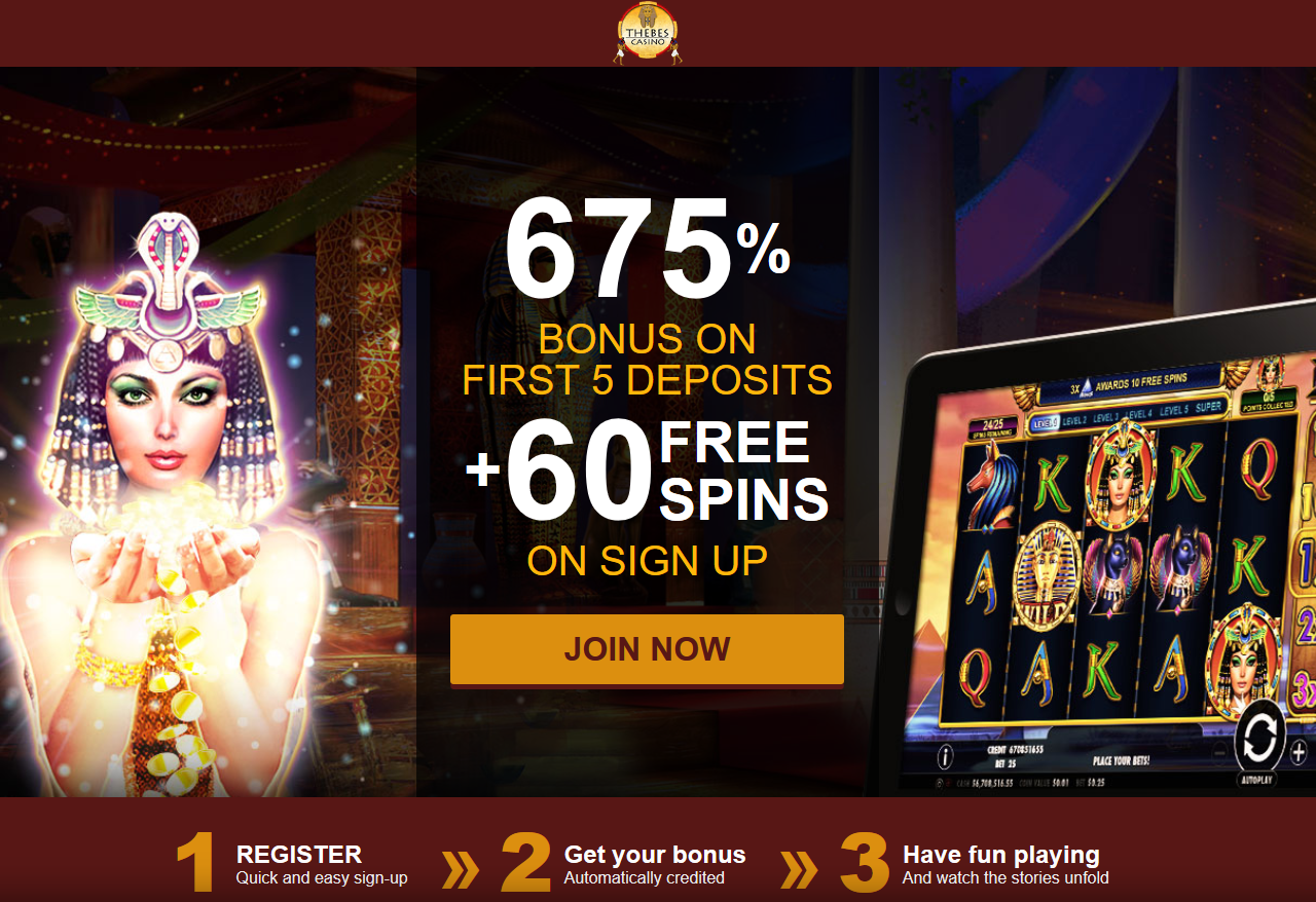 Thebes Casino-675% + 60 free spins
                                Queen Of Gold